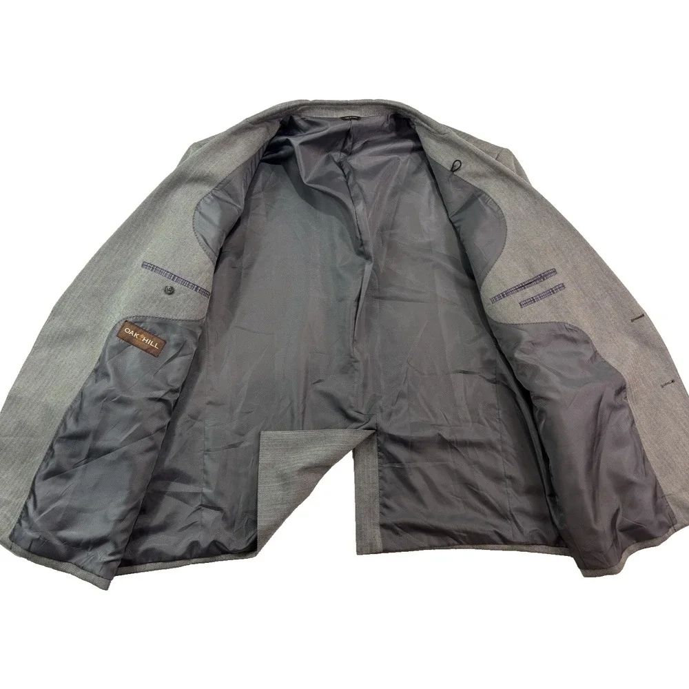 Oak Hill 3XL 54R 56R gray herringbone blazer jacket sport suit coat‎ classic fit